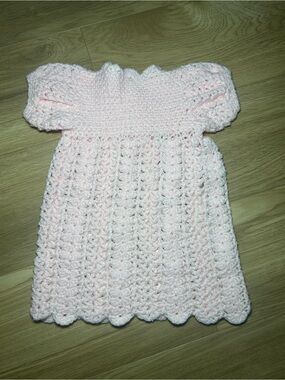 Handmade Pink Crochet Baby Dress